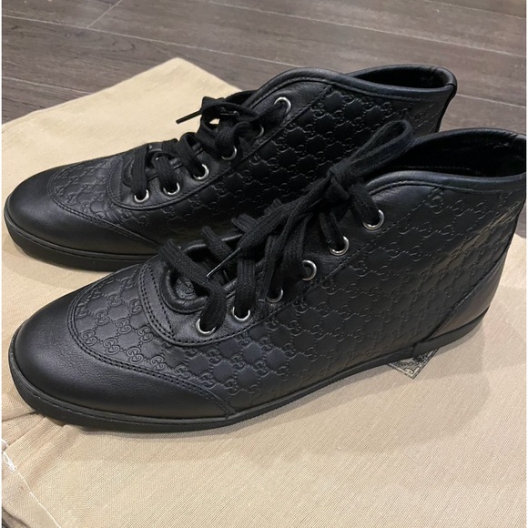 Gucci Shoes - Authentic Gucci Women's Monogram Ankle Sneakers with Dust Bag EU38